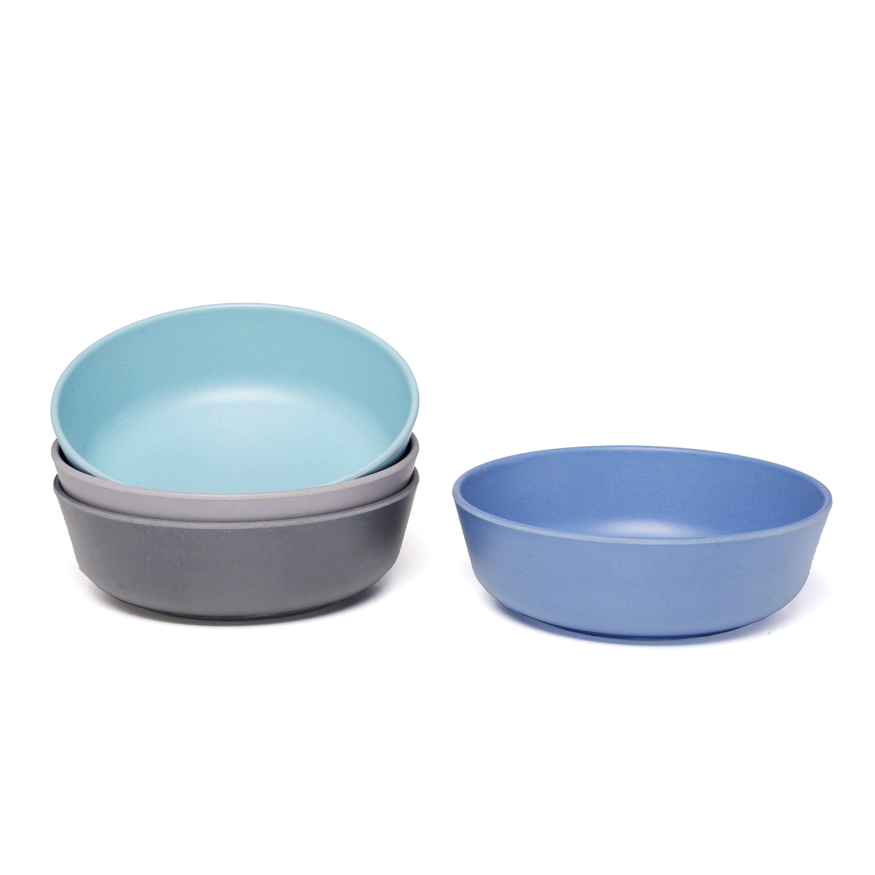 Bamboo Dinnerware Snack Bowls for Kids - Cruise (Blue / Gray